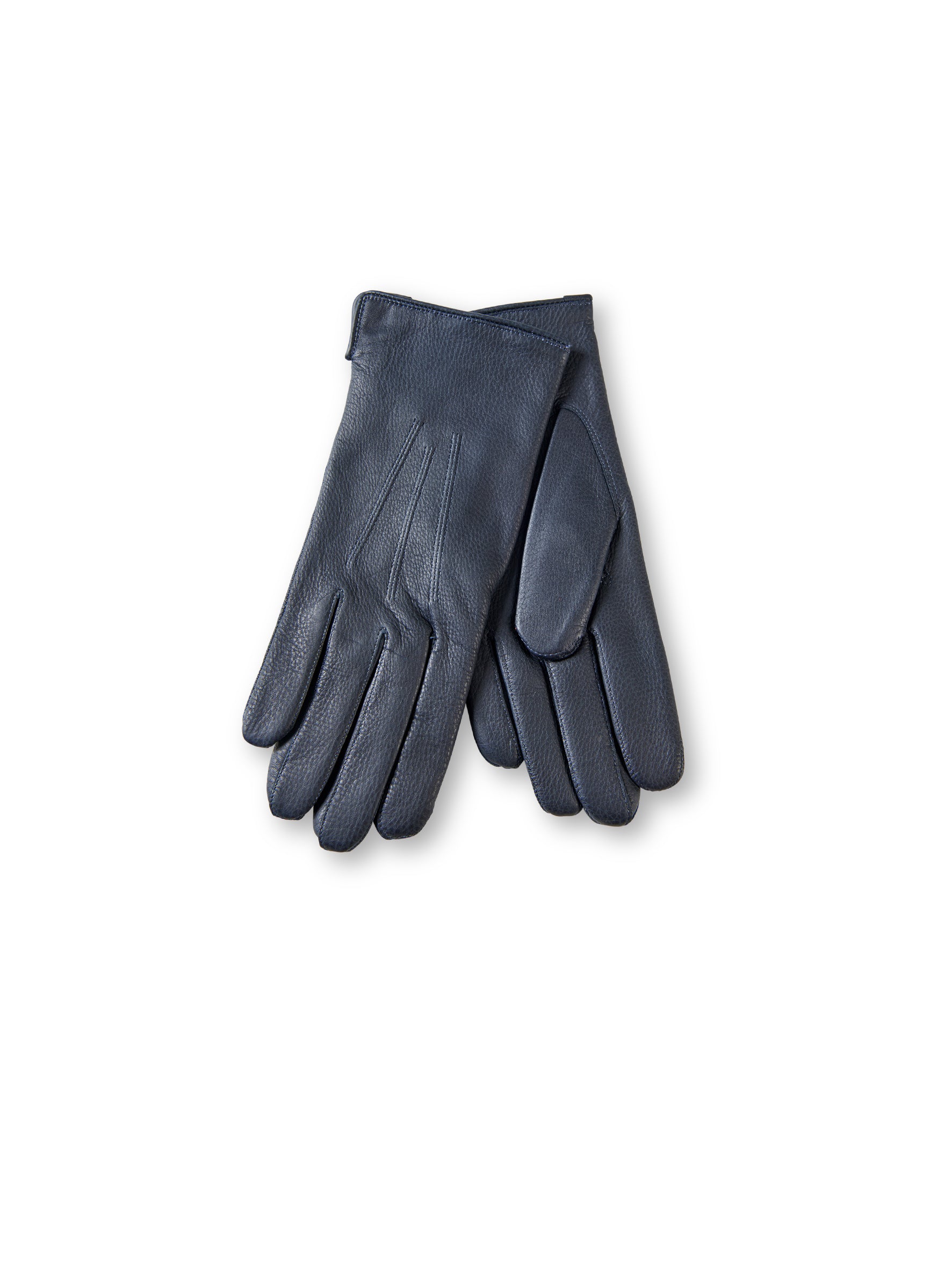 Dark blue deerskin gloves with cashmere lining